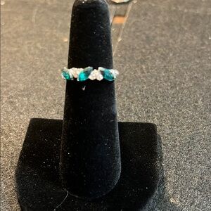 Emerald like stones Silver Ring